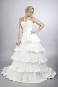 Wedding dress TW0138B - Wedding dress TW0138B A-line organza cascading layers neckholder pleats train 1