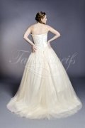 Wedding dress TW0147B - Wedding dress TW0147B ball gown tulle skirt satin lace appliques beadings champagne 3