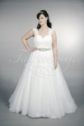 Wedding dress TW0155B - Wedding dress TW0155B big size sweetheart neckline wide shoulder straps lace back train 1