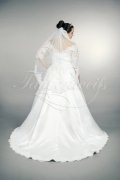 Wedding dress TW0161B - Wedding dress TW0161B plus size XXL satin lace bateau neck 3/4 sleeves train 3
