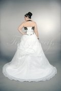 Wedding dress TW0171B - Wedding dress TW0171B plus size black white embroidery beadings neckholder train lace-up 3
