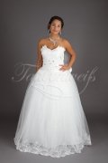 Wedding dress TW0175B - Wedding dress TW0175B strapless pleats tulle lace Rhine stones no train 1