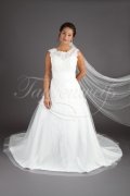 Wedding dress TW0180B - Wedding dress TW0180B 2 in 1 short etui dress long detachable A-line skirt with train 2