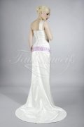 Wedding dress TW0185B - Wedding dress TW0185B silk-like satin purple lavender belt one strap train 3