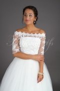 Wedding dress TW0188B - Wedding dress TW0188B tulle lace bateau neck 3/4 sleeves no train 2