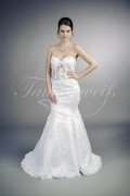 Wedding dress TW0190B - Wedding dress TW0190B mermaid sexy transparent bodice 3D flowers lace-up train 1