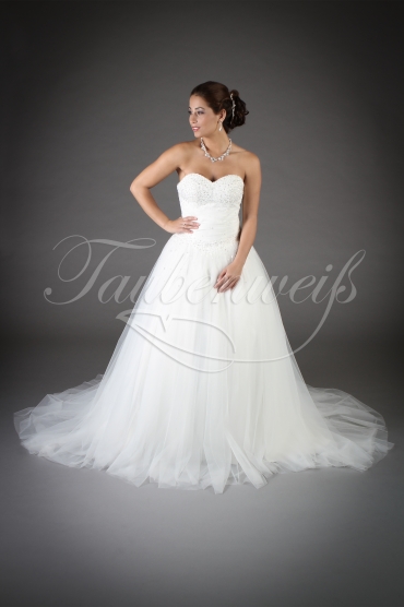 Wedding dress TW0008B - Wedding dress TW0008B A-line sweetheart strapless tulle beadings train