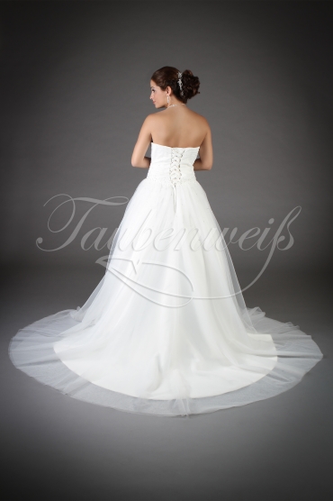 Wedding dress TW0008B - Wedding dress TW0008B A-line sweetheart strapless tulle beadings train 3