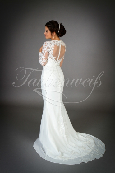 Wedding dress TW0020B - Wedding dress TW0020B mermaid lace back long sleeves train 3