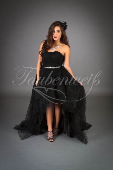 Wedding dress TW0051B - Wedding dress TW0051B black front short back long gothic punk