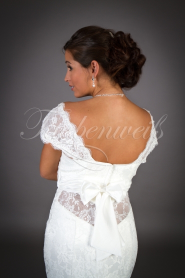 Wedding dress TW0060B - Wedding dress TW0060B mermaid lace vintage cap holders train 2