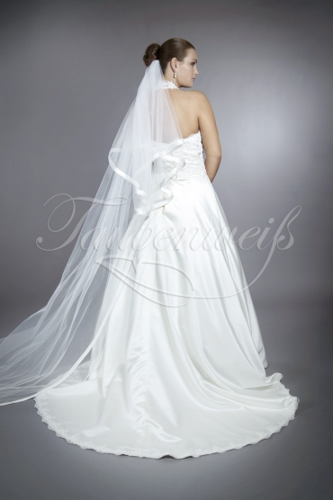 Wedding dress TW0073B - Wedding dress TW0073B satin lace A-line neckholder gown train 3