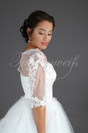 Wedding dress TW0097B - Wedding dress TW0097B princess 3/4-sleeves lace glitter tulle no train 4