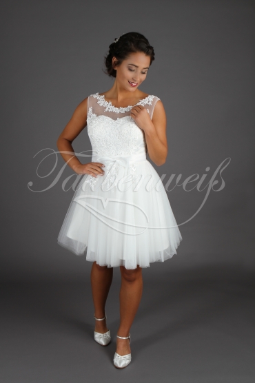 Wedding dress TW0112B - Wedding dress TW0112B short A-Line tulle lace civil wedding