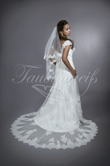 Wedding dress TW0133B - Wedding dress TW0133B small A-line lace beadings cap sleeves romantic 3
