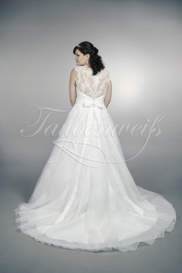 Wedding dress TW0155B - Wedding dress TW0155B big size sweetheart neckline wide shoulder straps lace back train 3
