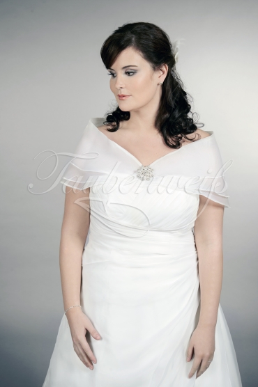 Wedding dress TW0164B - Wedding dress TW0164B A-line plus size XXL organza sweetheart cape train 2