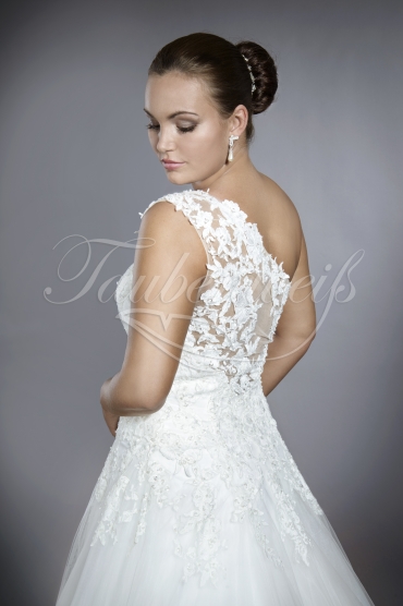 Wedding dress TW0179B - Wedding dress TW0179B A-line one holder soft tulle lace beadings great back train 2