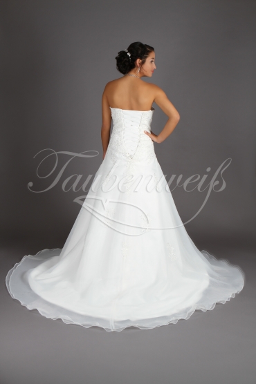 Wedding dress TW0186B - Wedding dress TW0186B A-Line organza lace beadings train lace-up 3