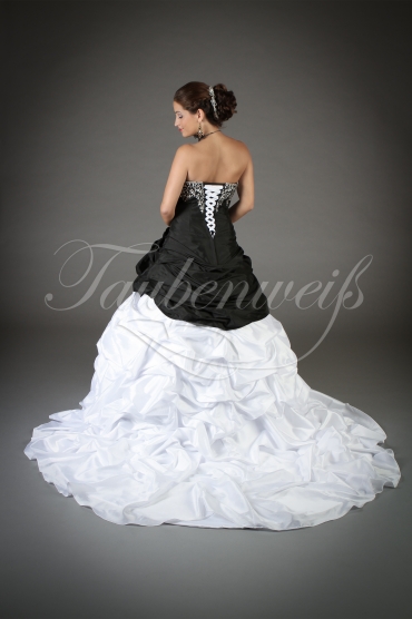 Wedding Dress Tw0199b In Black And White With Embroidery