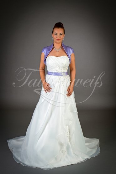 Wedding dress TW0002B - Wedding dress TW0002B A-line organza lace beadings purple train lace-up 1