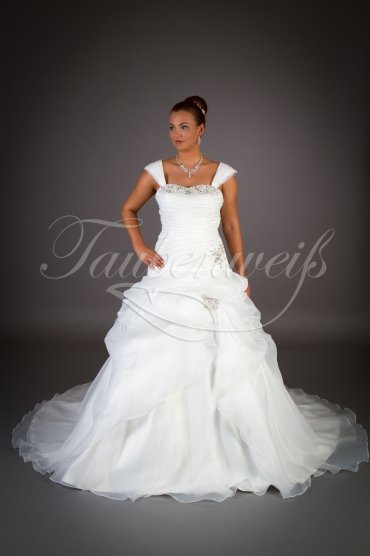 Wedding dress TW0010B - Wedding dress TW0010B organza beadings glamorous exquisite gown 1