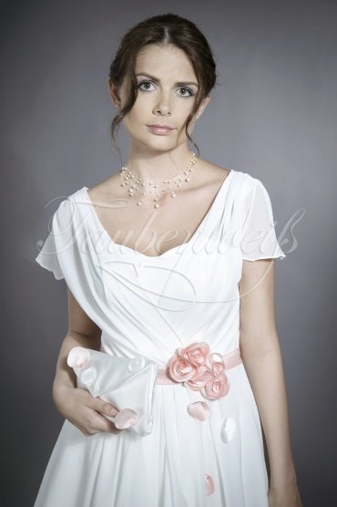 Wedding dress TW0017B - Wedding dress TW0017B short chiffon blush petals civil wedding 2