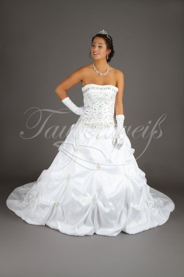 Wedding dress TW0018B - Wedding dress TW0018B taffeta ruffles embroidery beadings princess gown train glamour 1