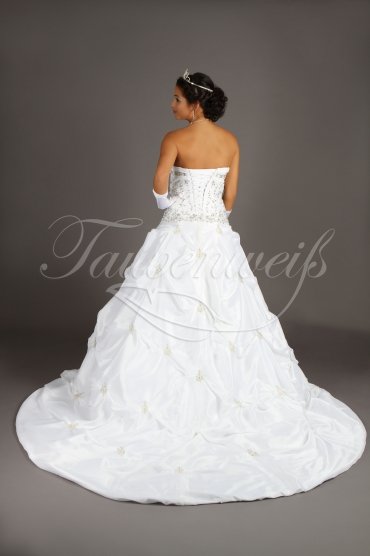 Wedding dress TW0018B - Wedding dress TW0018B taffeta ruffles embroidery beadings princess gown train glamour 3