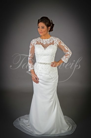 Wedding dress TW0020B - Wedding dress TW0020B mermaid lace back long sleeves train