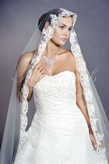Wedding dress TW0021B - Wedding dress TW0021B organza embroidery beadings strapless train lace-up back 2