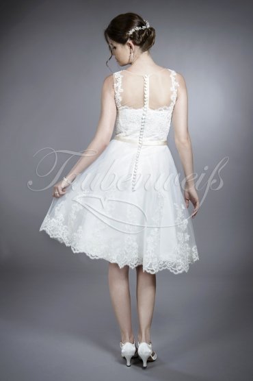 Wedding dress TW0176B - Wedding dress TW0176B two-in-one detachble skirt tulle tattoo lace champagne belt train 6