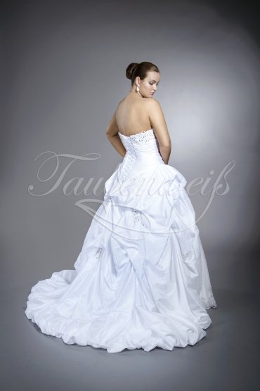 Wedding dress TW0046B - Wedding dress TW0046B princess taffeta silver edge beadings sparkling train 3