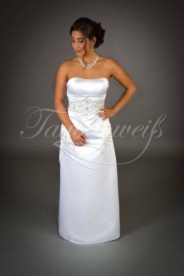 Wedding dress TW0048B - Wedding dress TW0048B simple satin embroidery no train civil wedding