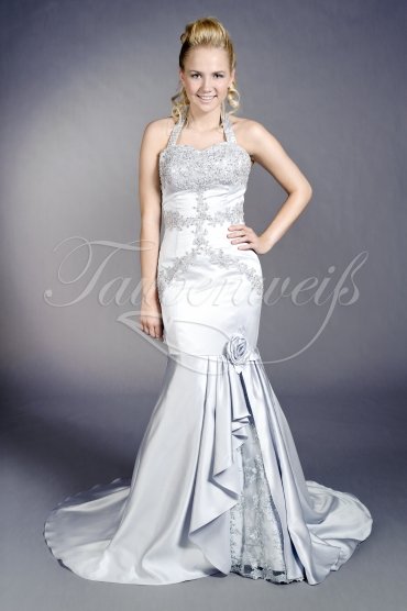 Wedding dress TW0057B - Wedding dress TW0057B mermaid lace holderneck train zipper 1