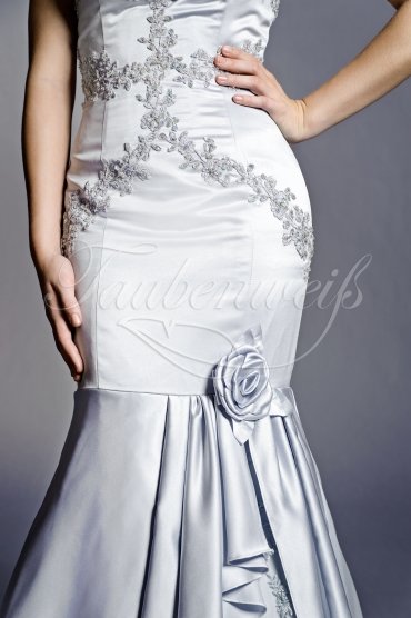 Wedding dress TW0057B - Wedding dress TW0057B mermaid lace holderneck train zipper 2