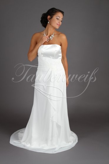 Wedding dress TW0063B - Wedding dress TW0063B modest small A-Line chiffon lace appliques train 1