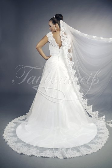 Wedding dress TW0092B - Wedding dress TW0092B organza A-line stunning lace wide holders unique charms train 3