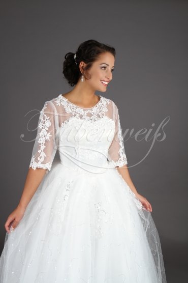 Wedding dress TW0097B - Wedding dress TW0097B princess 3/4-sleeves lace glitter tulle no train 2