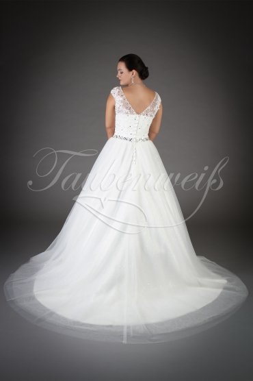 Wedding dress TW0100B - Wedding dress TW0100B A-line glittering sparkling bodice tulle skirt train 3