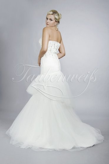 Wedding dress TW0106B - Wedding dress TW0106B mermaid strapless crytstals tulle sparkling train 3