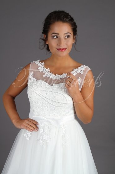 Wedding dress TW0112B - Wedding dress TW0112B short A-Line tulle lace civil wedding 2