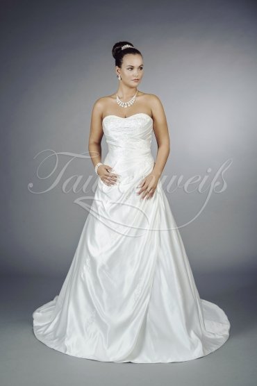 Wedding dress TW0126B - Wedding dress TW0126B strapless sweetheart satin embroidery beadings train