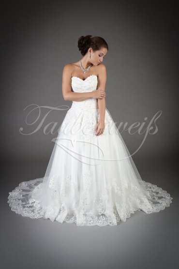 Wedding dress TW0132B - Wedding dress TW0132B A-line sweetheart tulle lace appliques beadings train 1