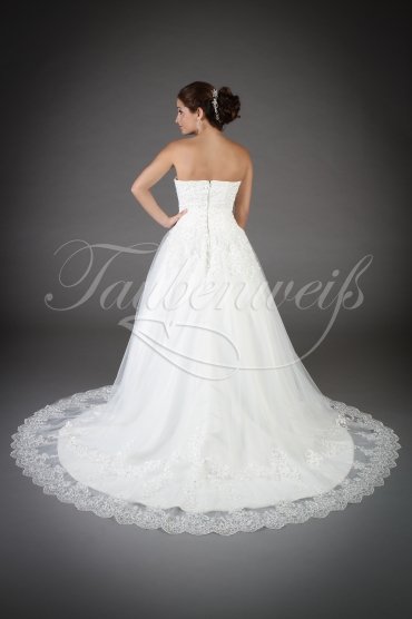Wedding dress TW0132B - Wedding dress TW0132B A-line sweetheart tulle lace appliques beadings train 3