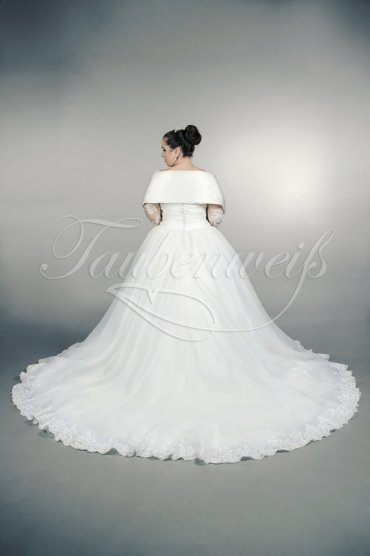 Wedding dress TW0157B - Wedding dress TW0157B organza tulle pricess XXL big size lace appliques sleeves 3