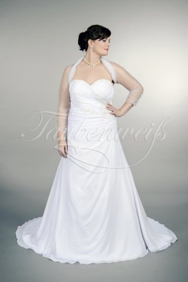 Wedding dress TW0165B - Wedding dress TW0165B plus size XXL chiffon sweetheart beadings bolero train