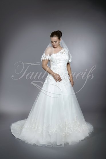 Wedding dress TW0179B - Wedding dress TW0179B A-line one holder soft tulle lace beadings great back train