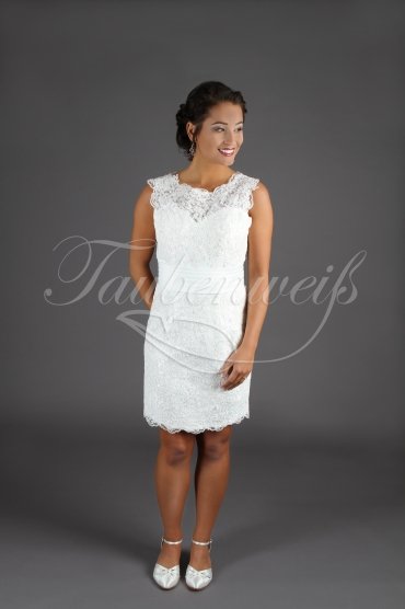 Wedding dress TW0180B - Wedding dress TW0180B 2 in 1 short etui dress long detachable A-line skirt with train 5