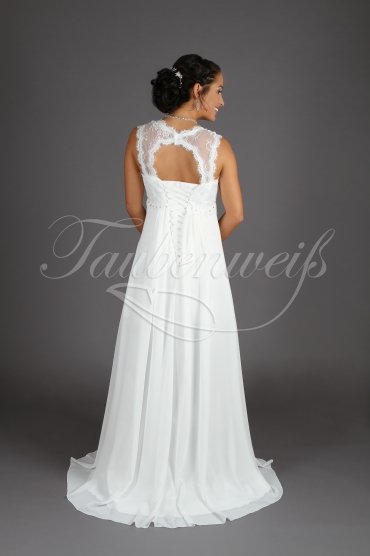 Wedding dress TW0191B - Wedding dress TW0191B pregnancy Empire chiffon lace beadings train 3